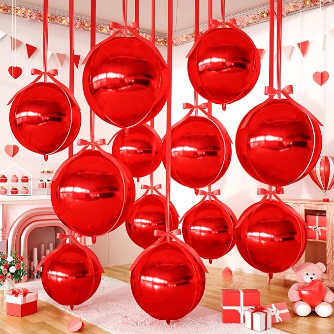 Red Round Foil Balloons by FEYG