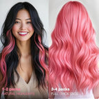 GOO GOO Tape in Hair Extensions Human Hair, Light Pink, 18inch 25g 10pcs, Colored Tape ins Human Hair Extensions, Silky&Soft Invisible Tape Ins, Hair Highlighted for Party