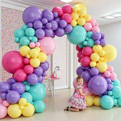 412pcs Purple Blue Pink Balloon Garland Arch Kit, 18 12 10 5 inch Different - Image 6