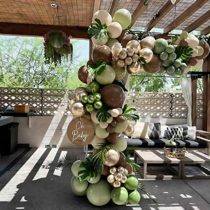 Sage Green Brown Balloons for Jungle Safari Baby Shower Decoration | 60Pcs - Image 5
