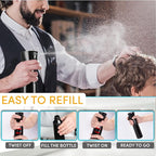 Hula Home Spray Bottle for Hair (10.1oz/300ml) - Powered by Flairosol® Spray Technology - Continuous Ultra Fine Mist Sprayer – For Hairstyling, Cleaning, Salons, Plants, Essential Oil & More - Black