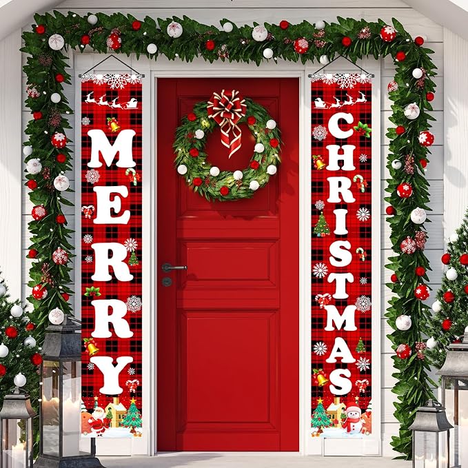 Christmas Decorations Outdoor Indoor Yard Front Porch, Merry Christmas Banner - Image 2