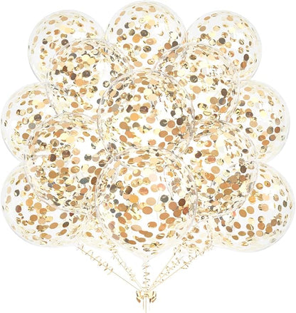 50pcs Light Gold Foil Confetti Balloons, 12 inch Latex Balloon by KALOR