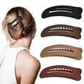 4 Pcs Flat Hair Clips for Women - Large Matte Flat Claw Clips for Thin Hair, Stylish Hair Accessories for Daily Styling, Matte Series (Deep Red, Black, Coffee, Dark Brown)