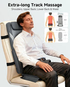 Snailax Back Massager for Full Back Pain Relief Deep Tissue, Long Track Dual 3D Shiatsu Rollers 3 Height Settings Foldable Massage Chair Pad with Heat, Vibration Heated Seat Cushion, Gifts for Mom Dad