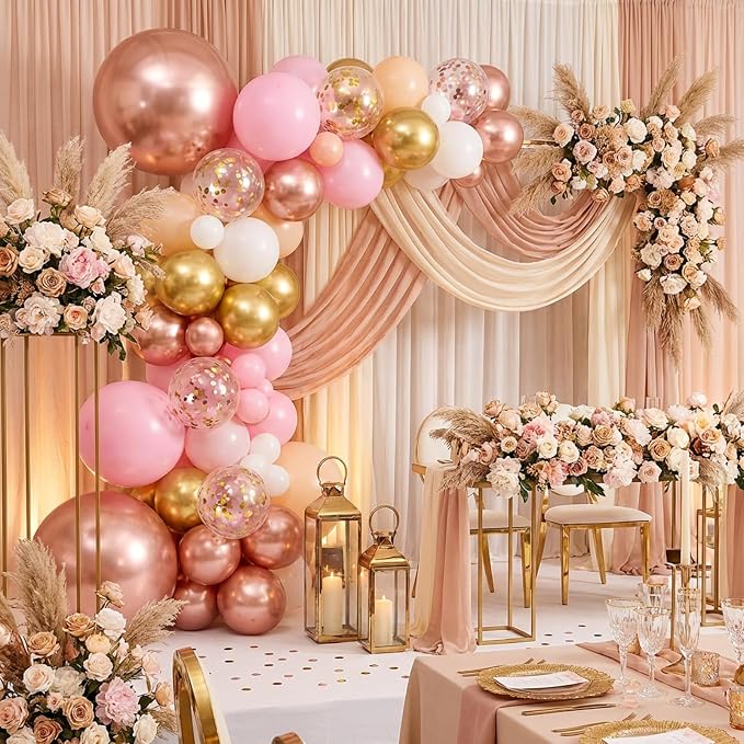 RUBFAC Rose Gold Balloons Garland Arch Kit, Latex Party Balloons Different - Image 5