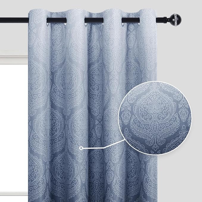 DWCN Navy Ombre Room Darkening Curtains - Image 2