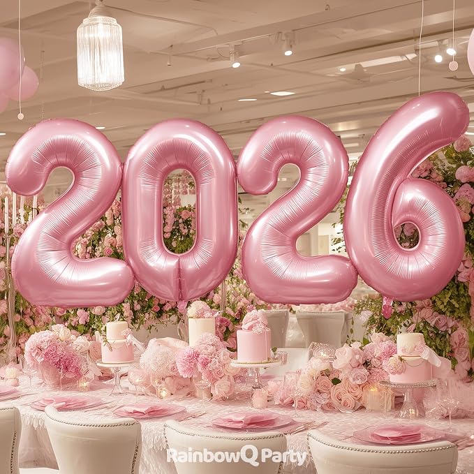 RainbowQ Pink 3 Balloon Number 40 Inch 0-40 Foil Large Balloons | Big Mylar 3 - Image 7