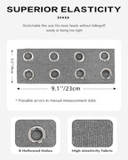 Grommet Headband for Women, Dark Gray 23cm Hollow Out Elastic Hair Band, Eyelets Punk Grunge Stylish Hairband