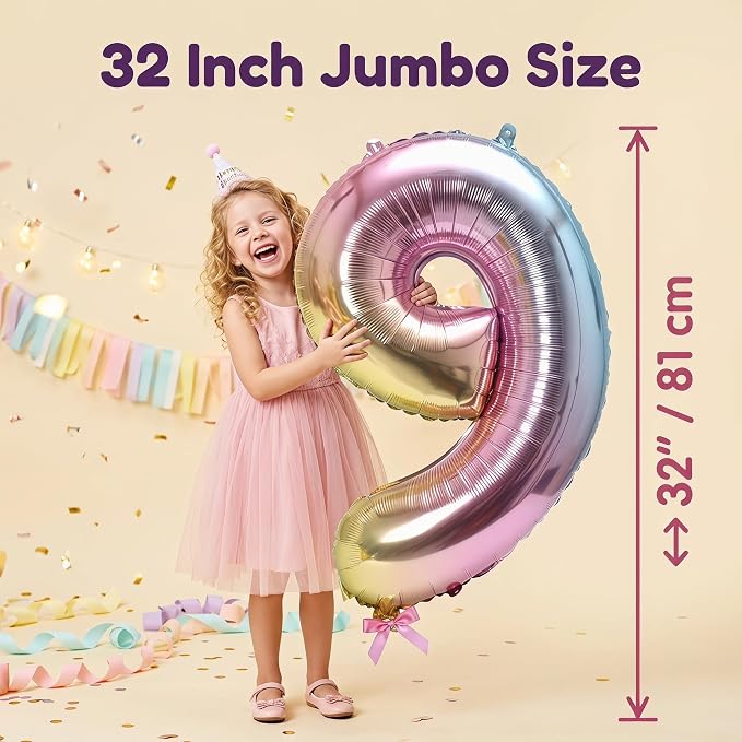 YPSelected 32 Inch Large Foil Helium Number Balloon Birthday Wedding Party 0-9 - Image 5