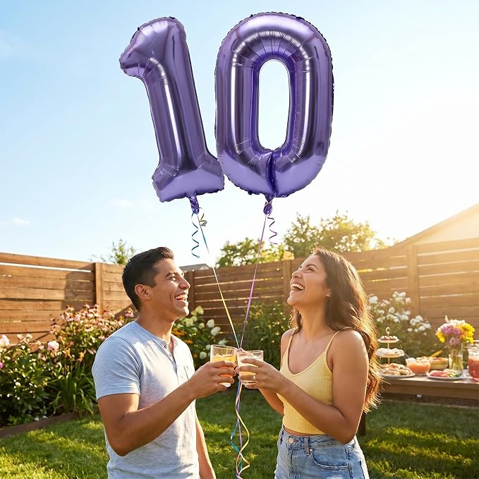 Number 10 Balloon Foil Mylar Balloons - Image 3