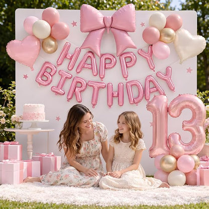 Dusty Pink Number 13 Balloon, 13th Birthday Decorations - Image 4