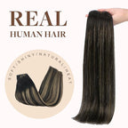 GOO GOO Clip in Hair Extensions Real Human Hair, Remy Human Hair Extensions Clip ins for Women, Natural Human Hair, 20inch 150g 7Pcs, 1B/16/1B Balayage Natural Black to Light Blonde