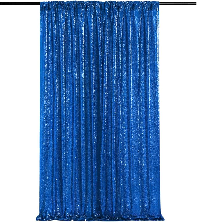 4th of July Party Decorations, 1 Panel 5FTx8FT Navy Blue Sequin Backdrop by SoarDream