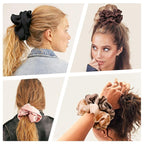 Silk Satin Hair Scrunchies for Women - Big Large Jumbo Scrunchie for Sleep Cute Gaint Oversize Scrunchy for Thick Hair Grils