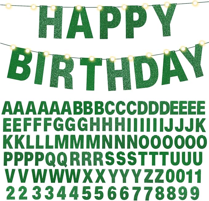 TaoBary 112 Pcs DIY Letter Kit Glitter Customizable Banner Letters Include 107 by TaoBary