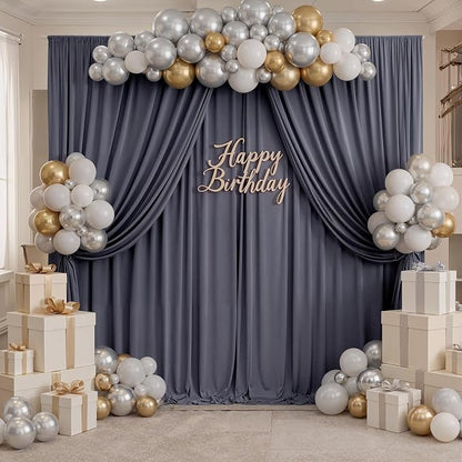 10ft x 10ft Wrinkle Free Charcoal Backdrop Curtains - Image 7