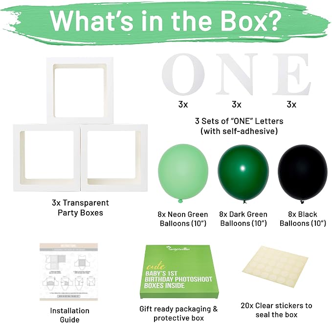 1st Birthday Balloon 'ONE' Boxes - Image 2