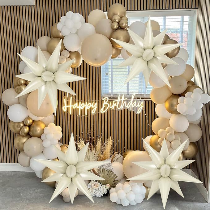 72 Pcs Star Balloons Foil Explosion Balloons Magic 12 Point Star Cone Balloon - Image 3