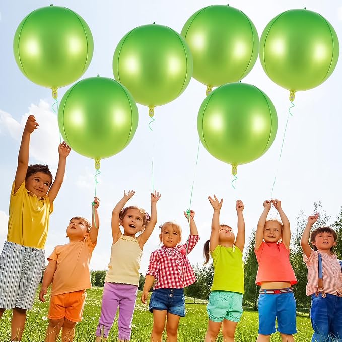 Metallic Gradient Green Balloons, 22 Inch Large Sphere Round Balloons - Image 6