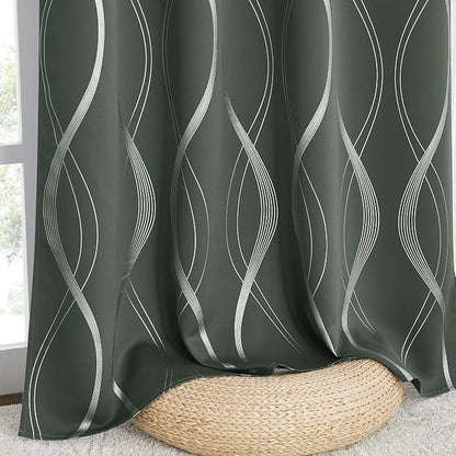 NICETOWN Blackout Curtains 84 inch Length 2 Panels Set, Dark Mallard, Noise - Image 6