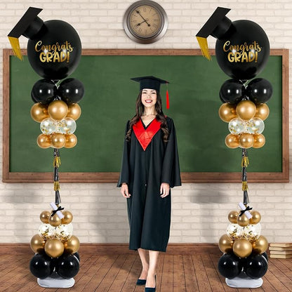2 Sets 2026 Graduation Party Decorations 6.6ft Balloon Column Stand Kits Height by Charnoel