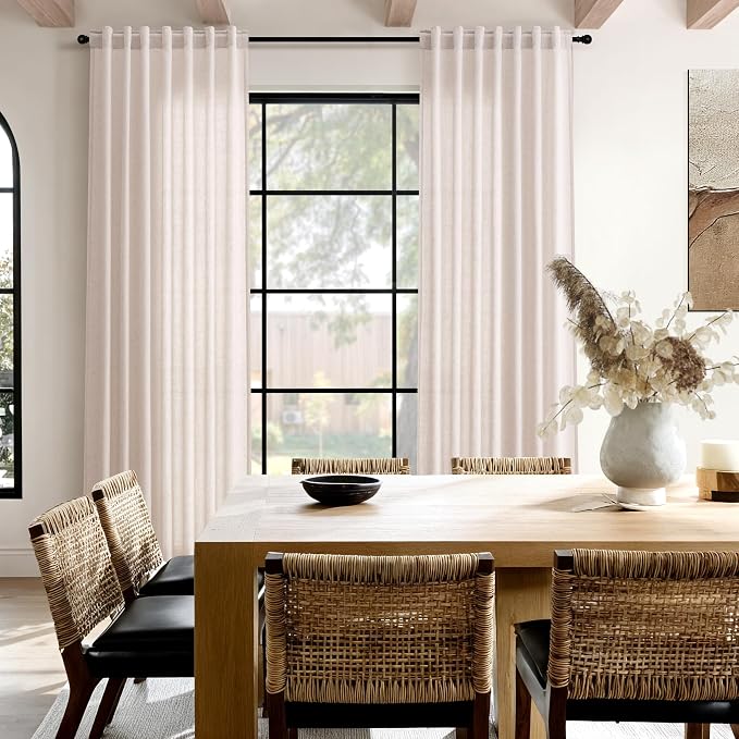 Natural White Linen Curtains 84 Inch Length - Image 8