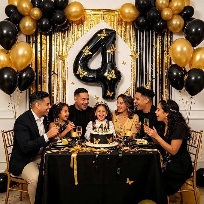 40 Inch Black Number 4 Balloon - Image 5