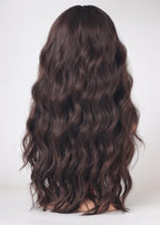 Medium Long Brown Wavy Wigs For Women Synthetic Full Hair Wigs With Bangs For Daily Use (brown)