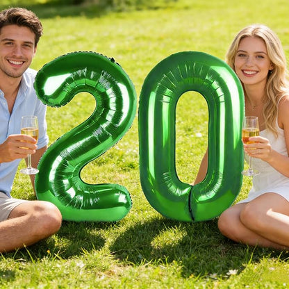 Number 19 Balloons 40 Inch for 19 91 Birthday Party Decorations, Dark Green | - Image 3
