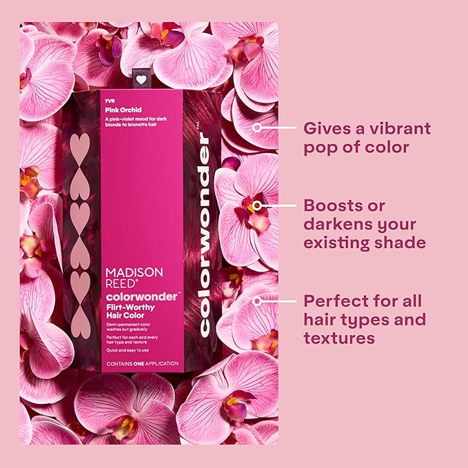 Madison Reed colorwonder Demi-Permanent Hair Color, Effortless At-Home Hair Dye, Ammonia-Free, Cruelty-Free, Pink Orchid (7VR Pink Orchid), Pack of 1