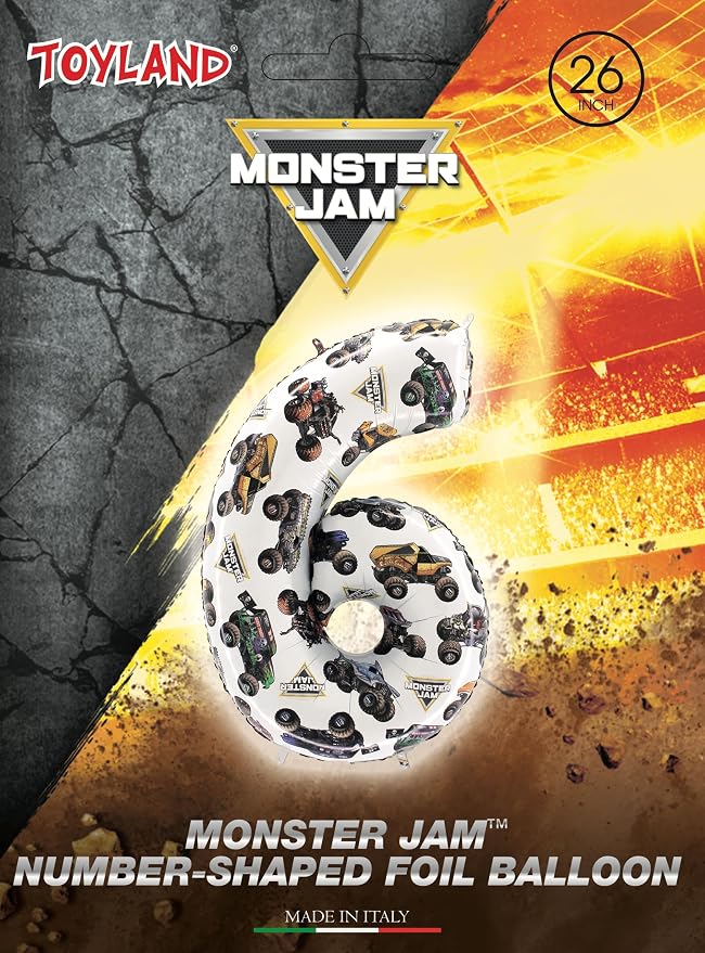 Toyland® 26" Monster Jam™ Number 6 Foil Balloon - Image 2