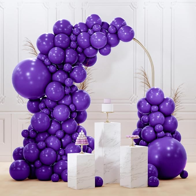 PartyWoo Dark Purple Balloons 92pcs Different Sizes of 18 12 10 5 Inch Royal by PartyWoo
