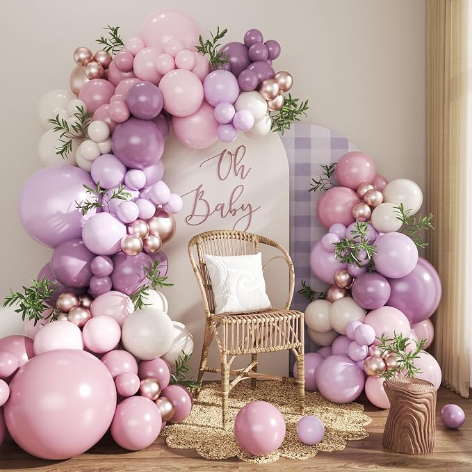 Dusty Purple Balloon Arch Kit for Baby Shower Bridal Shower Decorations | by CROSSFINGERS