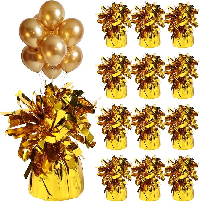 12 Pcs Balloon Weights Gold Metallic Anchor Balloon Holder by Unknown