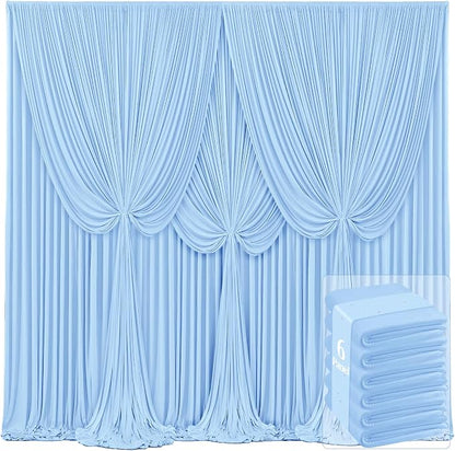 6 Panels Baby Blue Backdrop Curtains by Tao-GePartyDecorations