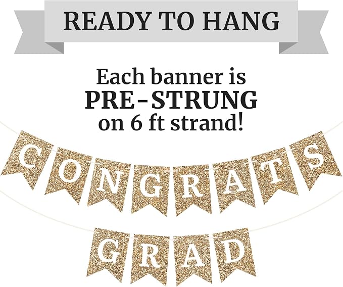 Pre-Strung Congrats Grad Banner - Image 3