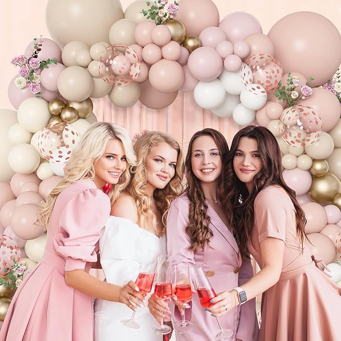 Amandir 173Pcs Boho Dusty Pink Balloon Arch Garland Kit | Neutral Baby Pink - Image 5
