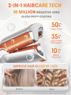 SHEGLAM 0.75" Deep Waver for Short Hair Lightweight, Dual Voltage, Smart Timer Hair Tool Crimper Double Barrel & Adjustable Temps Anti-Scald, Easy to Use