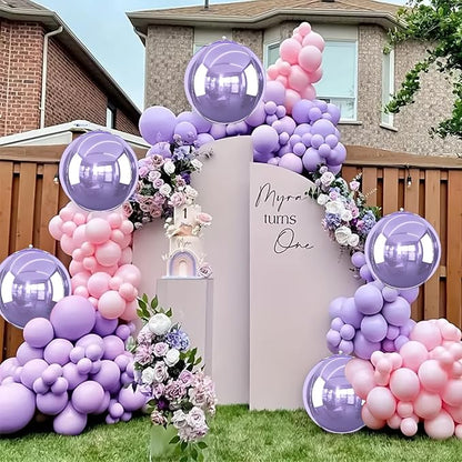6Pcs Purple Round Foil Balloons, Giant 4D Round Ball Balloon, 22 Inch Metallic - Image 8