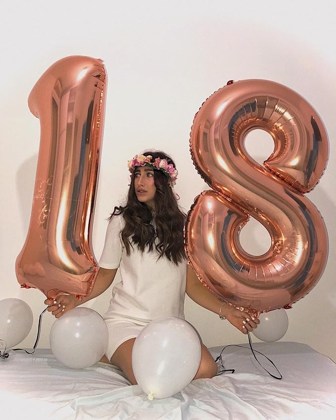 40 In Rose Gold Number 3 Balloon, 3rd Birthday Party Decorations - Image 7