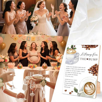 Coffee Beans A Message From the Bump Baby Shower Signs, Wooden Gender Reveal - Image 5