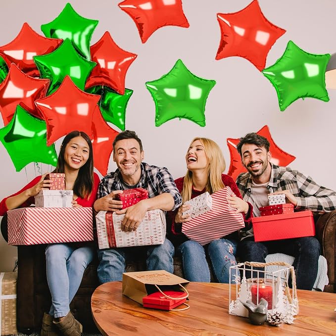 Star Foil Balloons, 18 Inches Christmas Star Balloons - Image 5