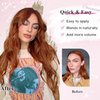 Clip in Hair Extensions for Women, 16 Inch Wavy Copper Hair Extensions Clip Ins, 8PCS Synthetic Curly Hairpieces for Women DailyParty Use