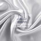ALASKA BEAR 100% Pure Mulberry Silk Pillowcase for Curly Hair Wife Women Mother Her Grandma Pillow Slip Machine Washable Queen 20"x30" (1 Pack, Silver)