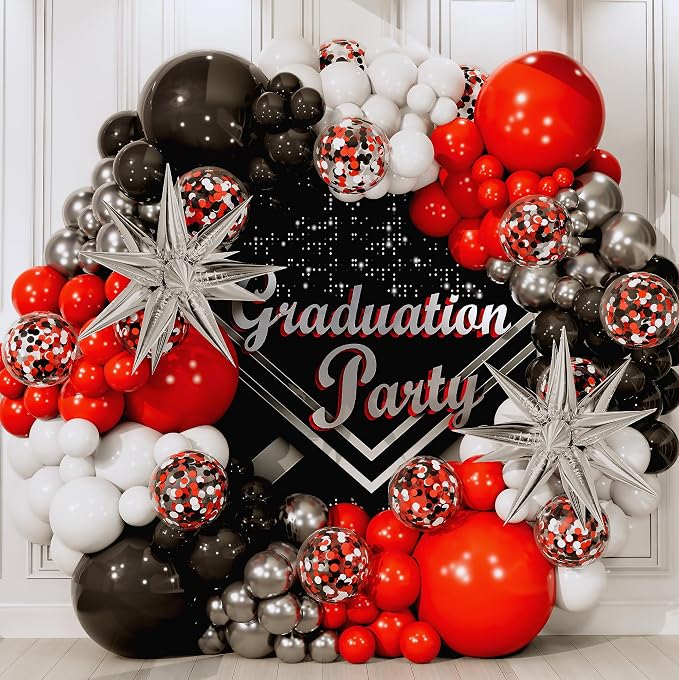 ALL-IN-1 Red Black and White Balloon Arch Kit - Image 8