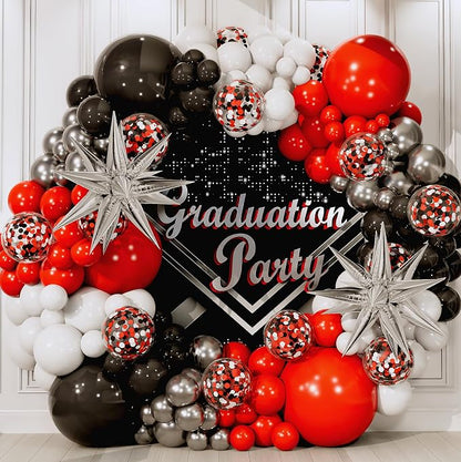 ALL-IN-1 Red Black and White Balloon Arch Kit - Image 8