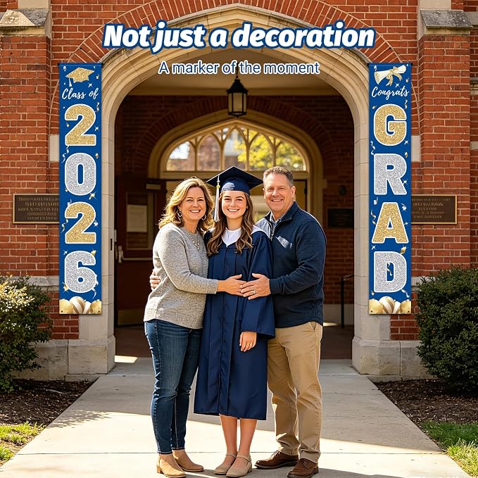 Graduation Decorations 2026, Class of 2026 Banner Congrats Grad | Blue Porch - Image 6