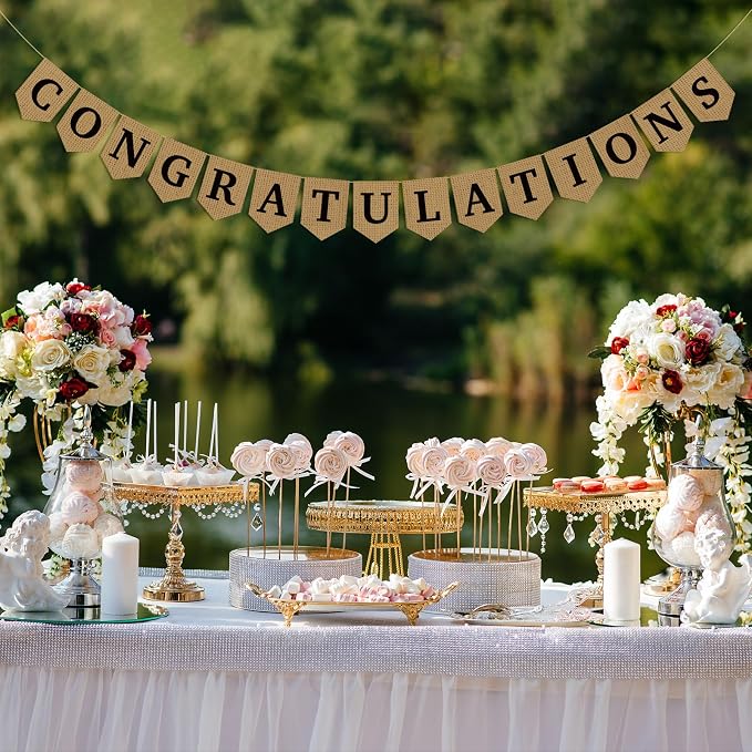 Congratulations Burlap Banner - Image 6