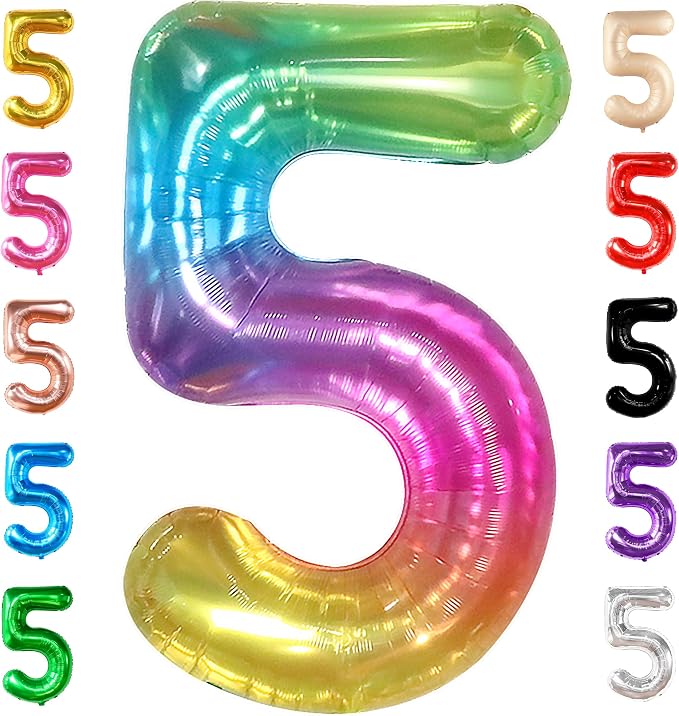 KatchOn Giant Rainbow 5 Balloon Number by KatchOn